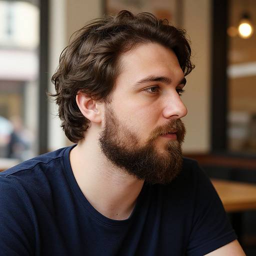 Realistic Beard Addition on Casual Man