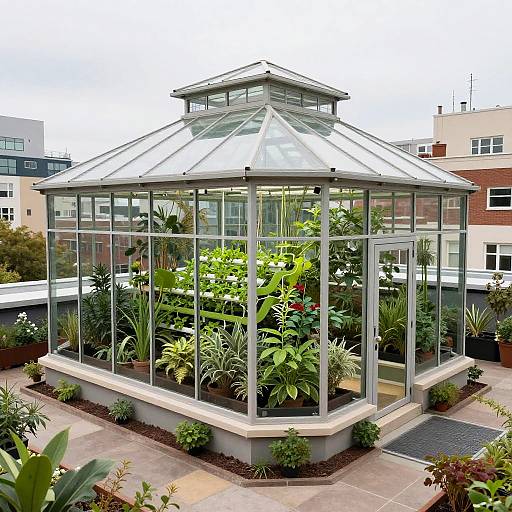 Rooftop Herbal Conservatory Hydroponic Urban Oasis