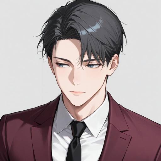 Thoughtful Young Man in Formal Attire Thoughtful Young Man in Formal Attire