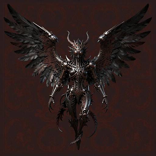Gothic Chimera with Mechanical Wings