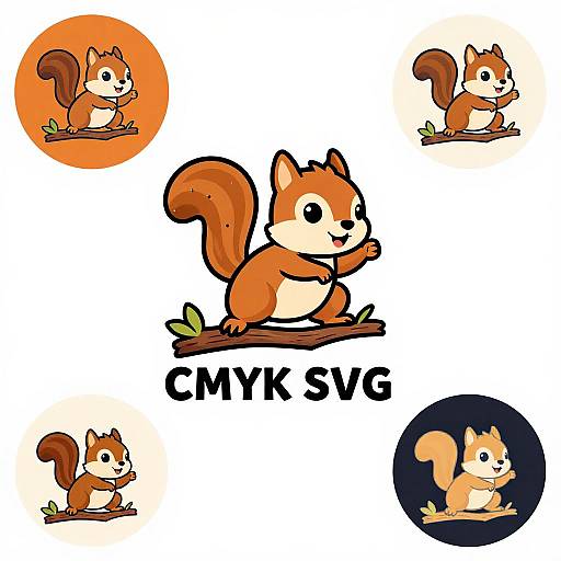 Energetic Cartoon Squirrel Logo