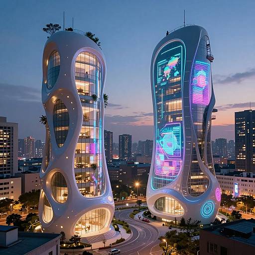Surreal AI-Driven Futuristic Urban Houses