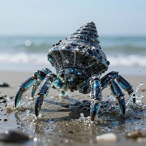 Dark Oceancore Glass Sculpture Art