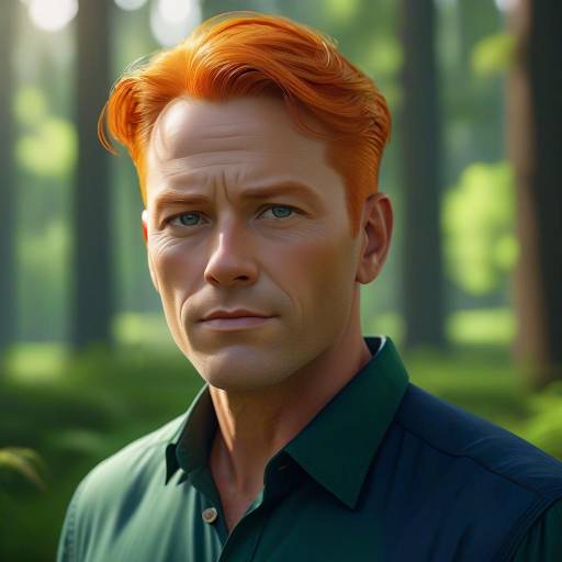 Vibrant Portrait of a Middle-Aged Man