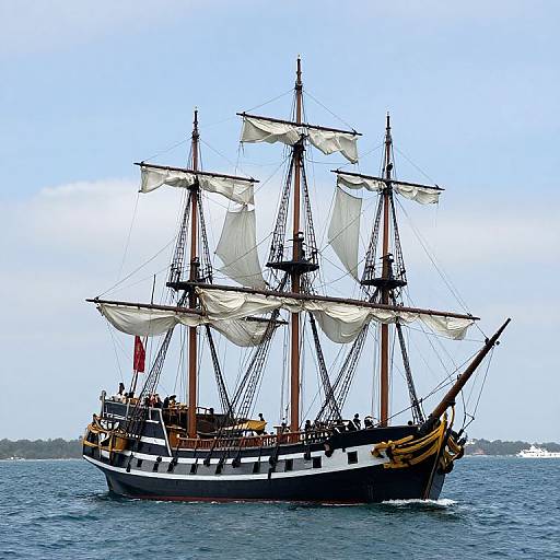Historic Mayflower Ship in Harbor