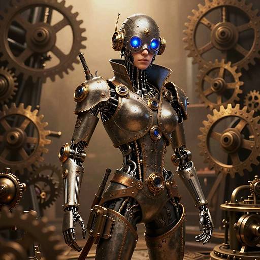 Steampunk AI Character Concept Art