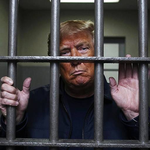 Trump Behind Bars Realistic Photo