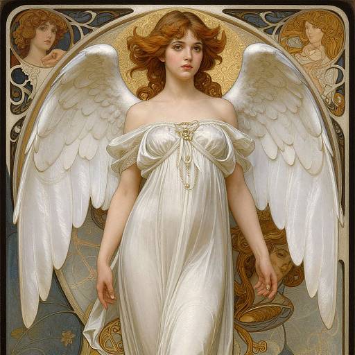 Intricate Winged Angel Fantasy Art