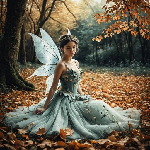Elegant Fairy in an Autumn Glade