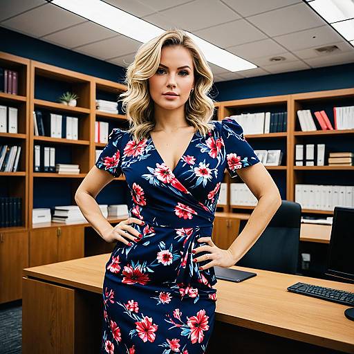 Stylish Office Fashion: Confident Woman