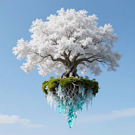 Majestic Inverted Tree Over Crystal Cascade