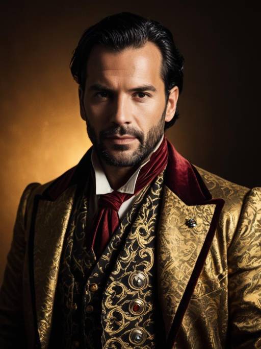 Man in Ornate Themed Outfit Portrait