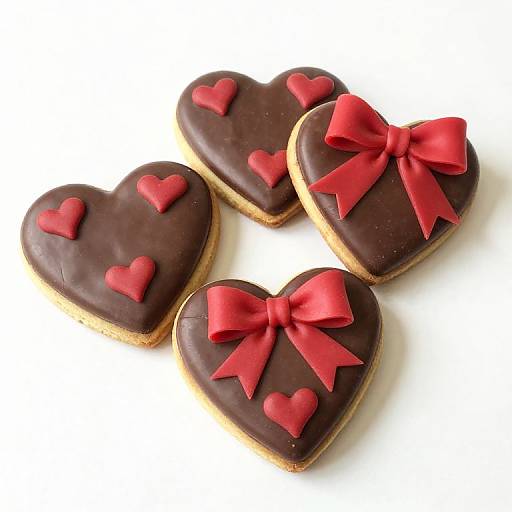 Chocolate Heart-Shaped Cookies Decor