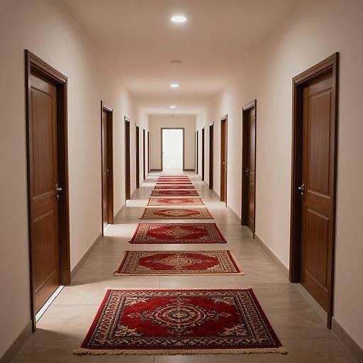 Surreal Hallway of Floating Rugs