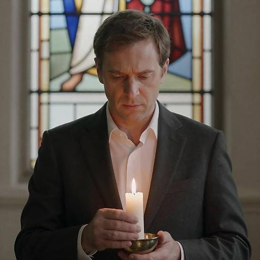 Candlelit Portrait of a Focused Man