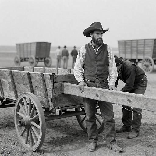 Western Scene in Classic Black-and-White