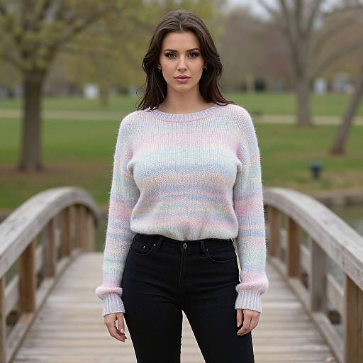 Stylish Woman in Scenic Park