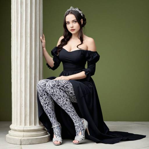 Elegant Solo Woman in Stunning Gown