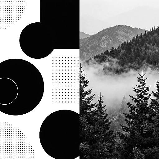 Monochrome Geometric Mountain Design