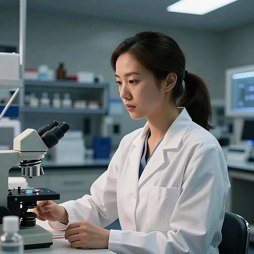 Female Scientist in High-Tech Lab