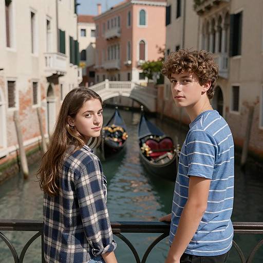 Teenagers on a Bridge in Venice