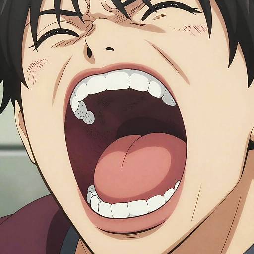 Exaggerated Anime Screaming Mouth