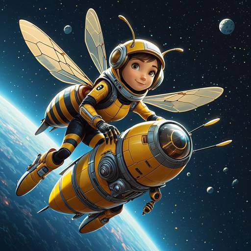 Animated Honeybee Pilot in Space