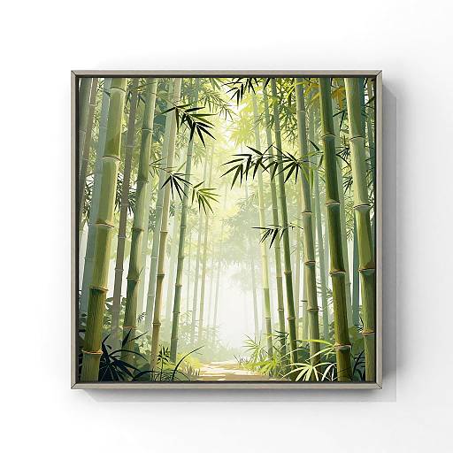 Minimalist Photorealistic Bamboo Grove