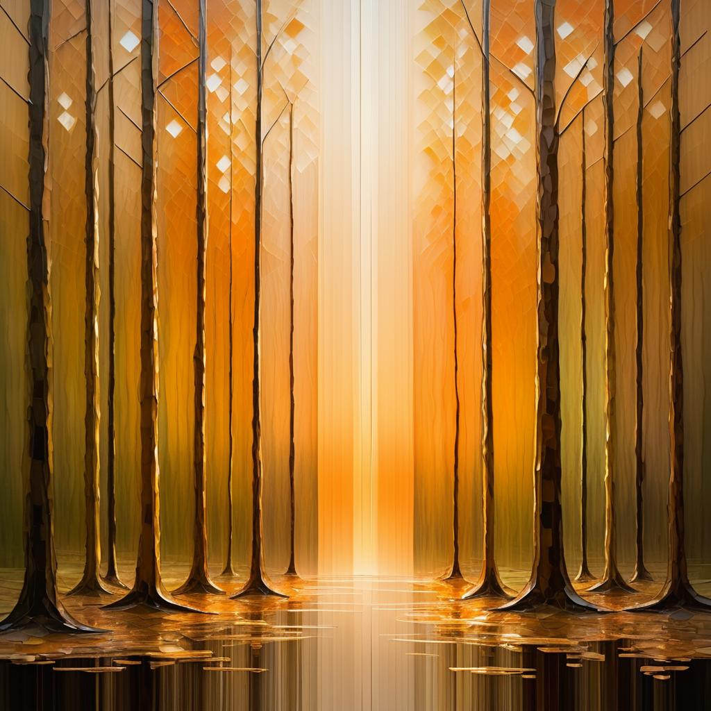 Serene Abstract Forest Oil Painting