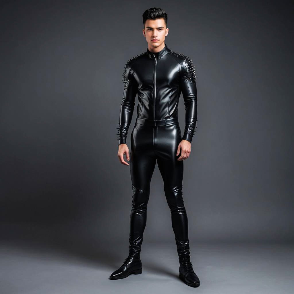 Confident Young Man in Modern Gimp Outfit