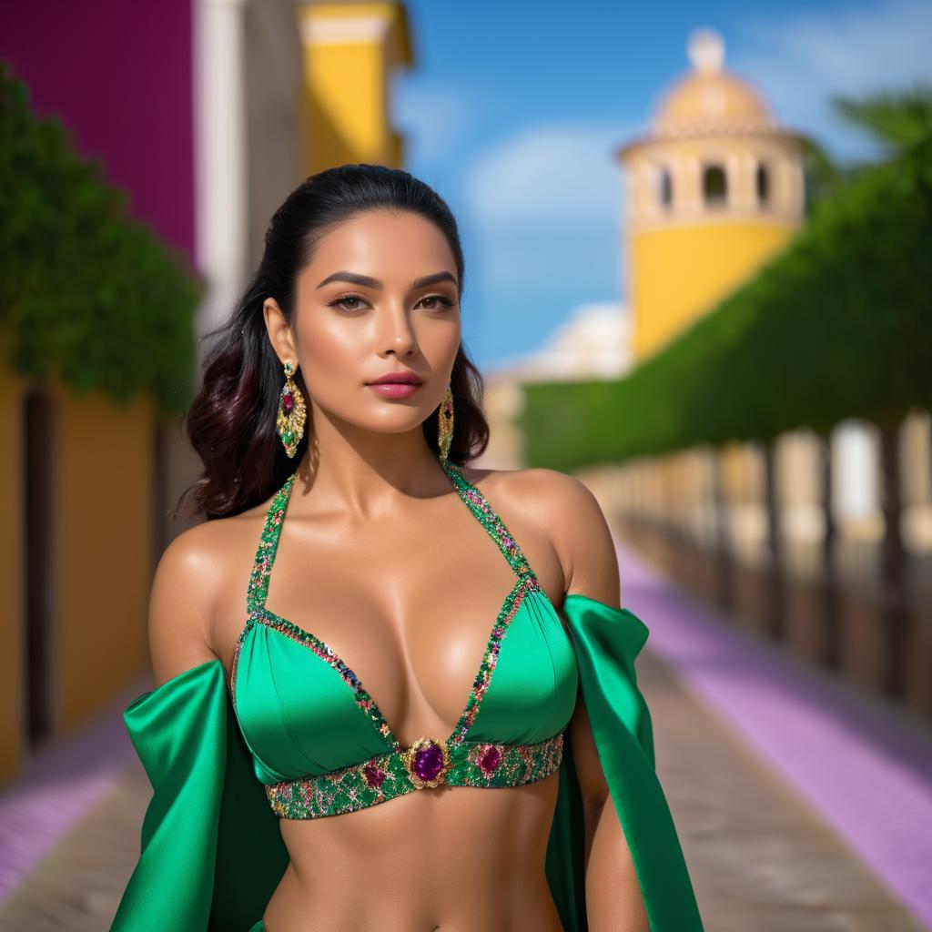 Elegant Portrait of Alluring Latin Woman