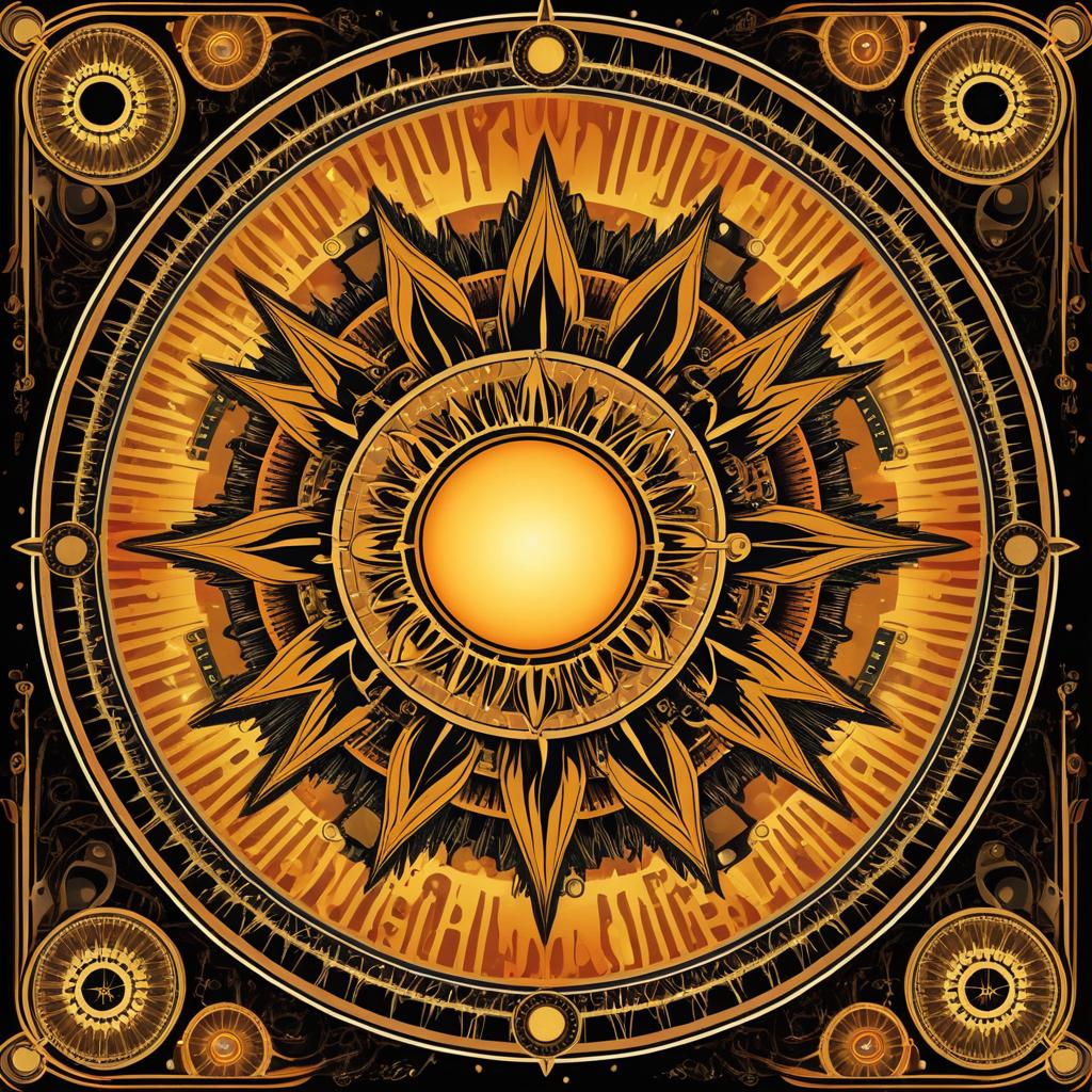 Psychedelic Steampunk Sun Tarot Card Art