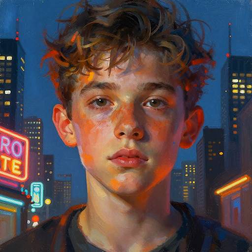 Surreal Neon Cityscape Portrait