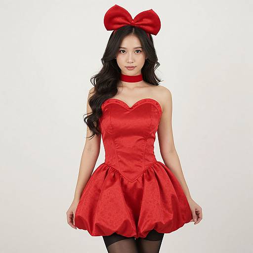 Woman in Red Heart Costume