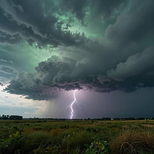 Ominous Supercell Thunderstorm in a Field