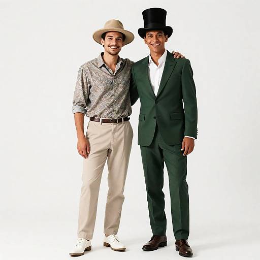 Stylish Friends in Contrasting Outfits