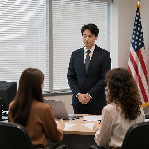 Office Confrontation by Venetian Blinds