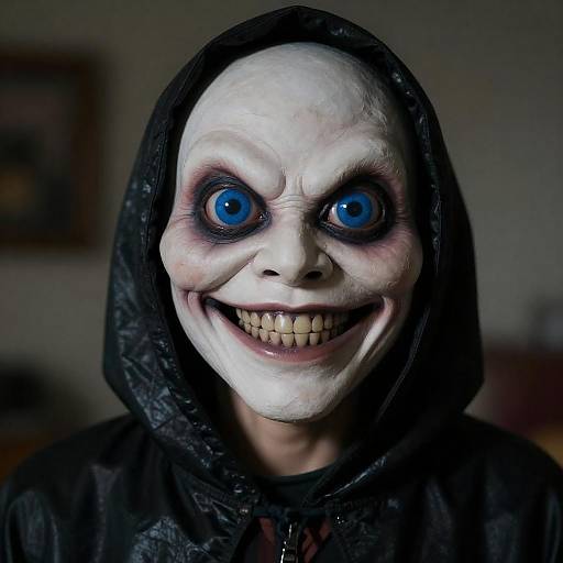 Creepy Exaggerated Face Mask Portrait