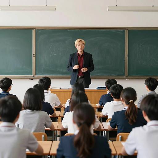 Male Teacher Lecturing in Classroom