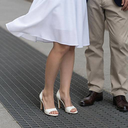 Elegant Woman in White Dress Photo