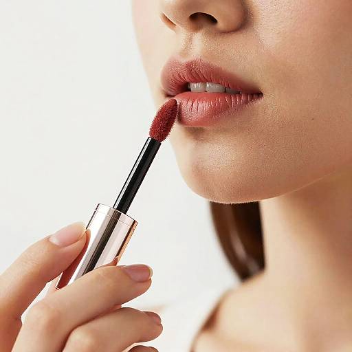 Sleek Lipstick Application in Daylight