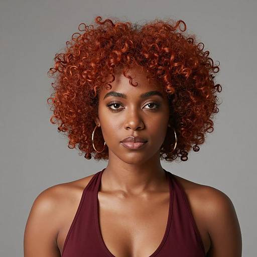 Stunning Red Curly Afro Portrait