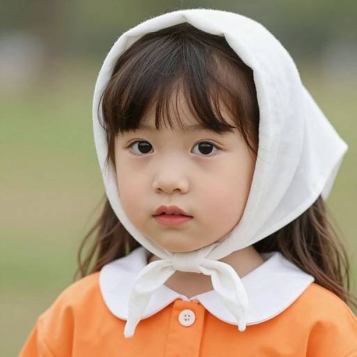 Young Girl in Orange Outfit