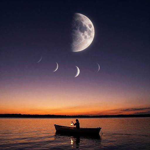 Lantern on a Cosmic Twilight Lake