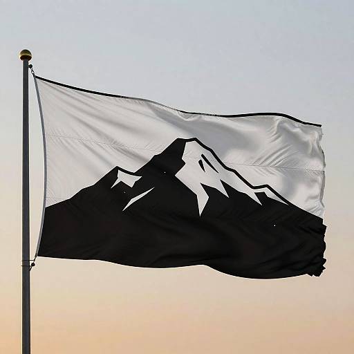 Minimalist Mountain Flag Illustration