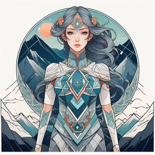 Art Nouveau Anime Character in Nature