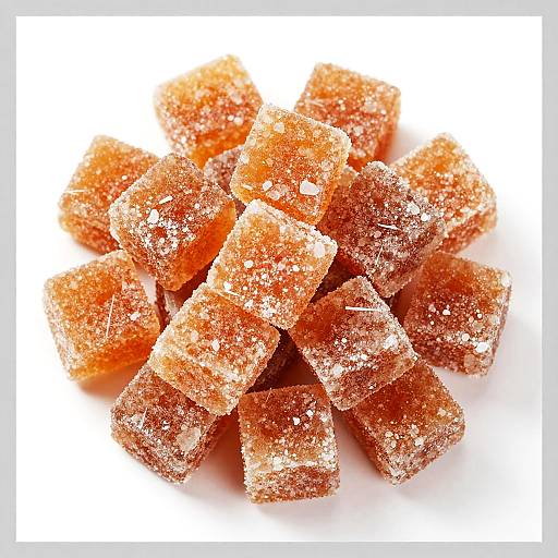 Close-up of Sugar-Coated Cake Cubes