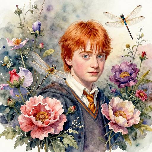 Ethereal Ron Weasley Floral Fantasy