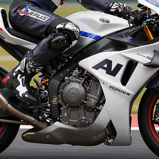 Futuristic MotoGP Motorcycle Close-Up