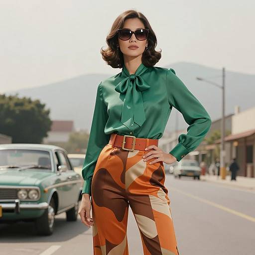 Glamorous 1970s Fashion Street Scene